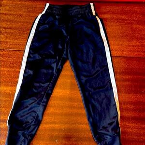 Kids Black Track Pants with White Stripes